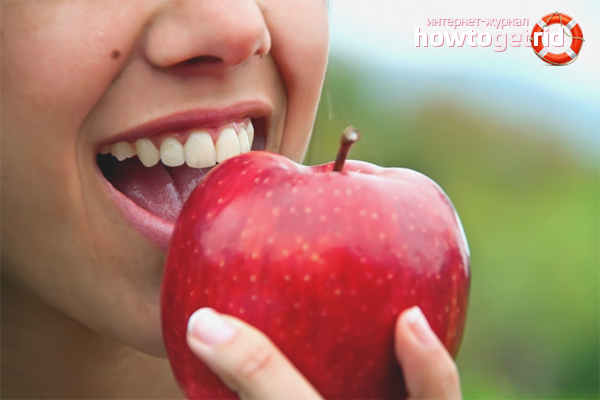 Ябълка от плакат на зъбите