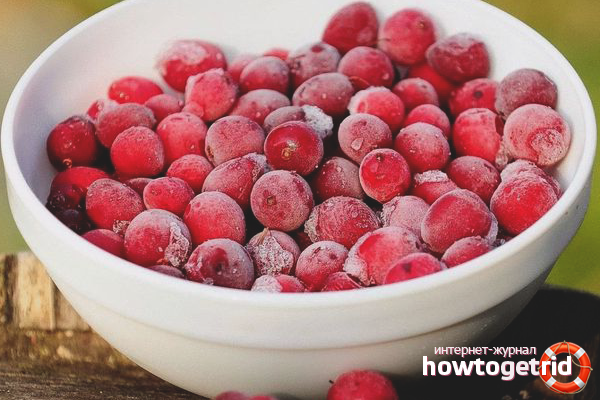 Замразени червени боровинки