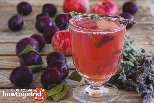 Компот от ябълки и сливи