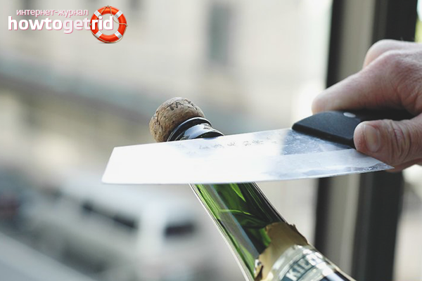 Как да отворите шампанско с нож