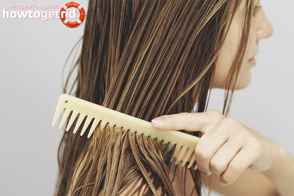 Комбиниране на влажна коса без вреда